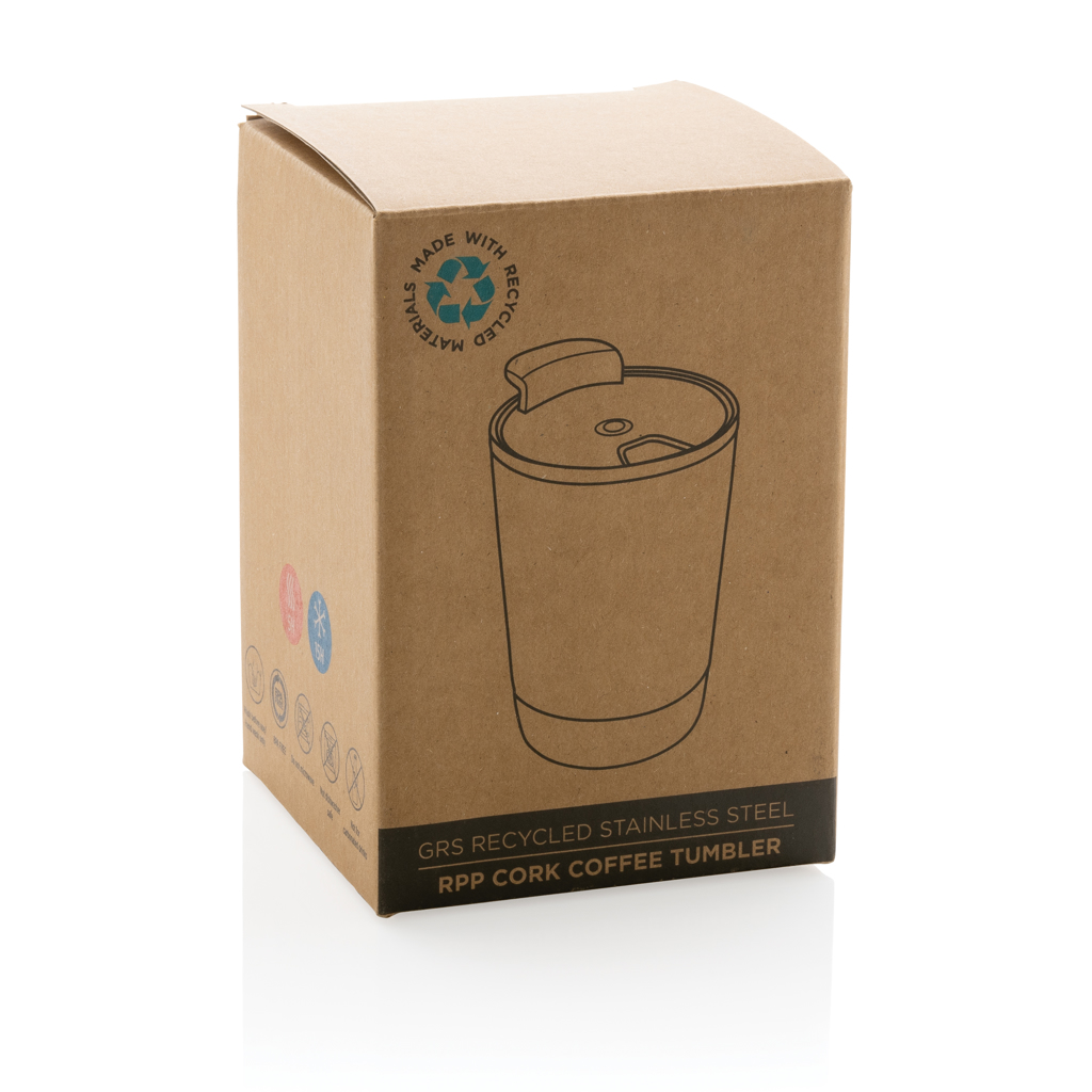GRS rPP Edelstahl-Kaffeebecher mit Kork