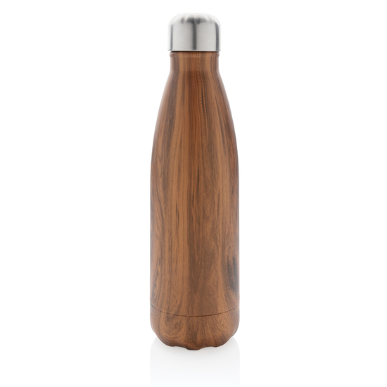 Vakuumisolierte Stainless Steel Flasche mit Holzoptik