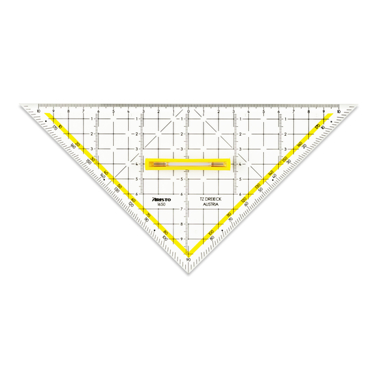 TZ-Dreieck 22.5 cm, mit Tuschenoppen, Griff, Facette