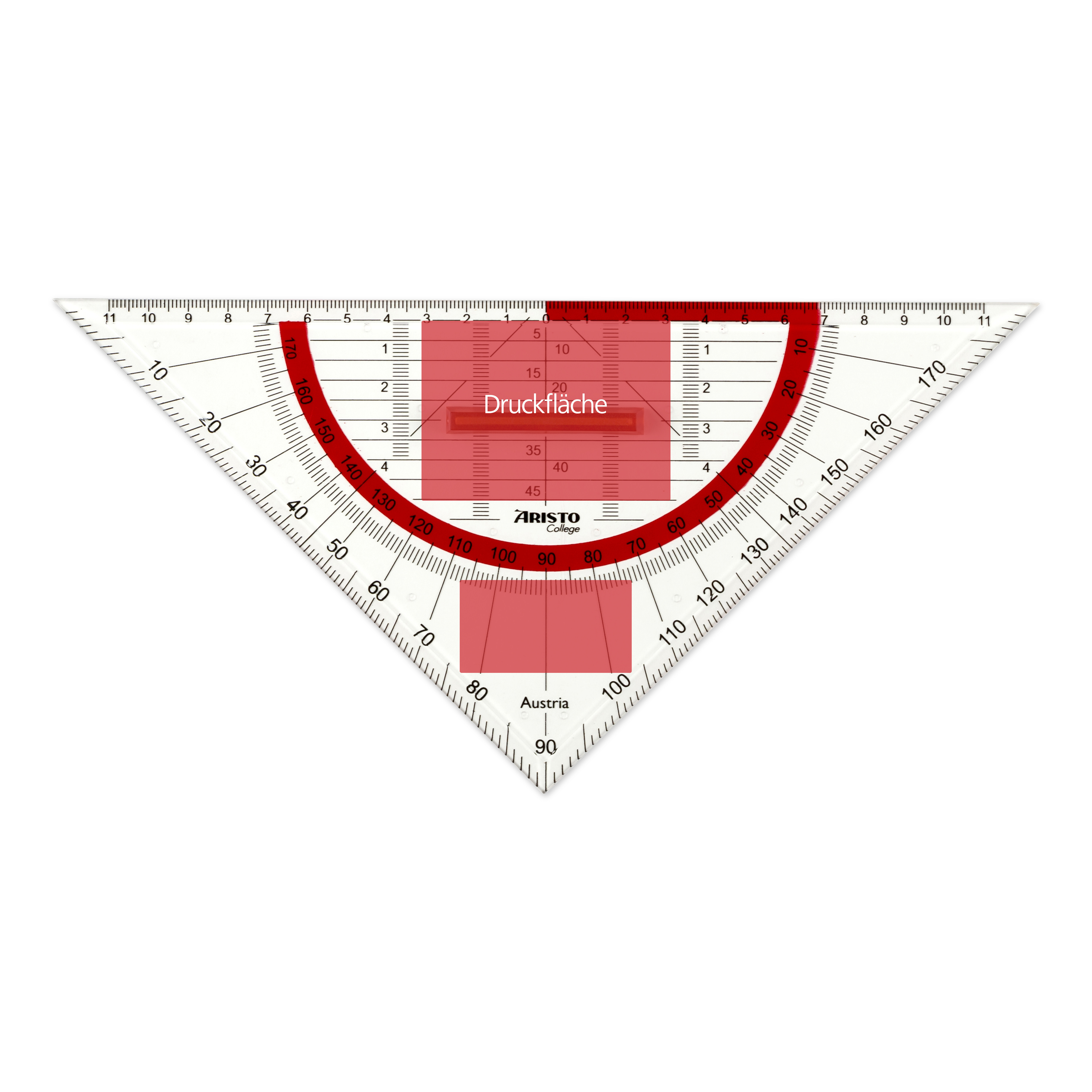 College Geometrie Dreieck, 25 cm, abnehmbarer Griff
