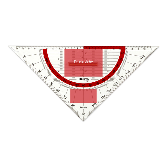 College Geometrie Dreieck, 25 cm, abnehmbarer Griff