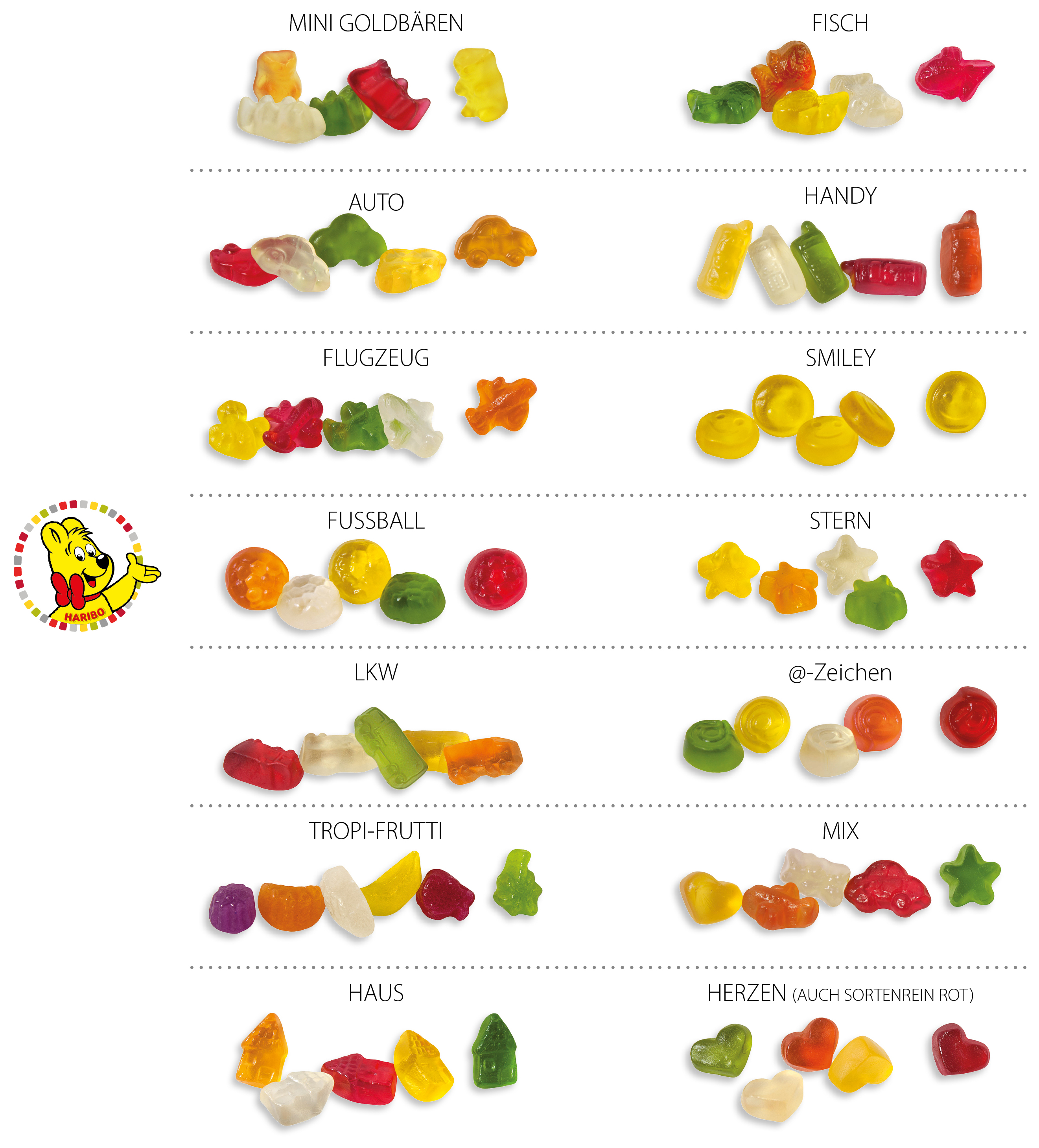 HARIBO Standardformen Werbetüte, Inhalt: HARIBO Herzen bunt gemischt