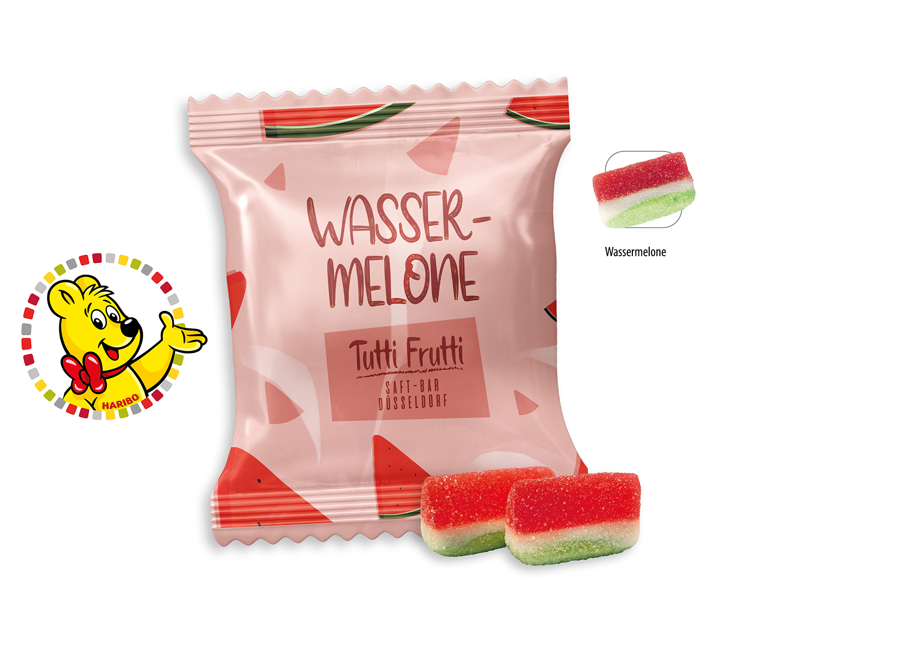 HARIBO Wassermelonen Werbetüte, Inhalt: HARIBO Wassermelonen