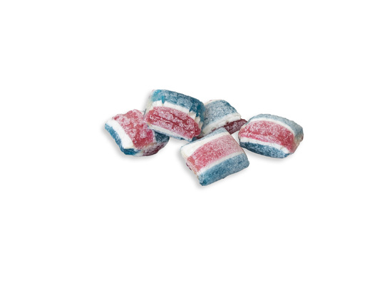 Beutelschachtel mit Bonbons, Inhalt: Multivitamin Brause ca. 60 g