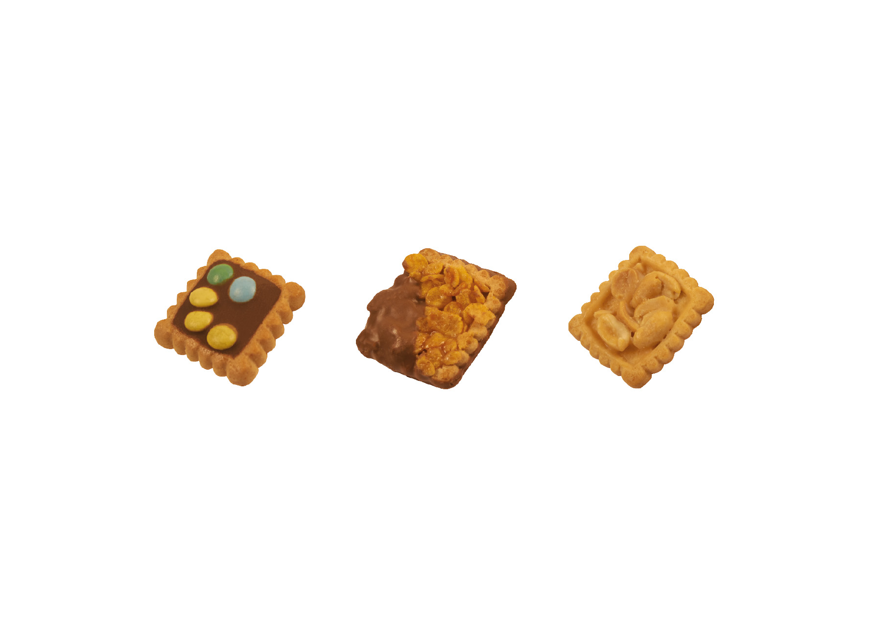 Leibniz Kekse Knusper Snack & Kunterbunt Flowpack, Inhalt: Leibniz Knusper Snack mit karamellisierten Erdnüssen