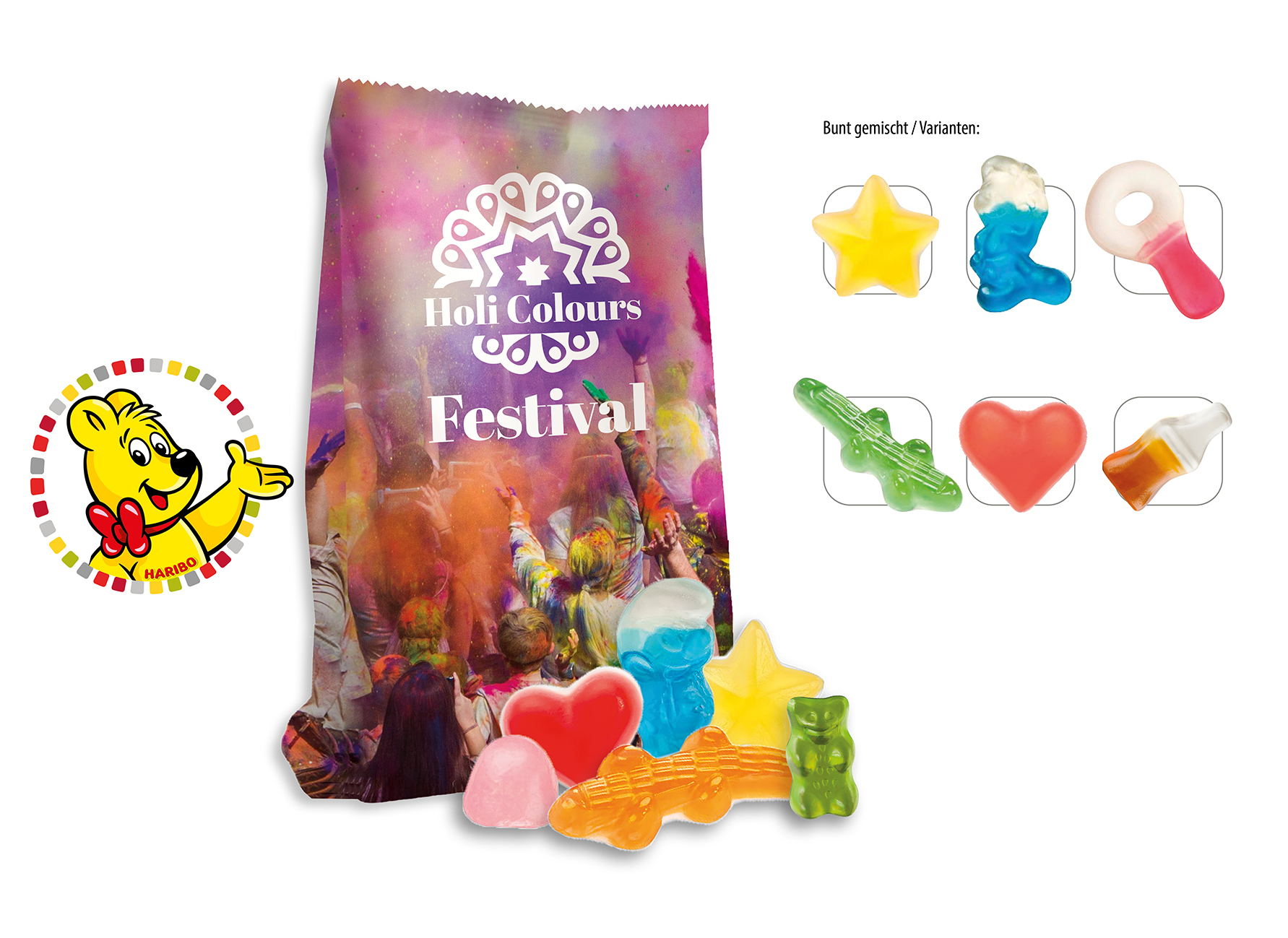 Bodenstandbeutel HARIBO Happy Life 150g, Inhalt: HARIBO Happy Life ca. 150 g