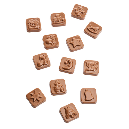 Tisch Adventskalender personalisiert, Inhalt: Callebaut Vollmilch Schokolade Kalender ca. 60 g