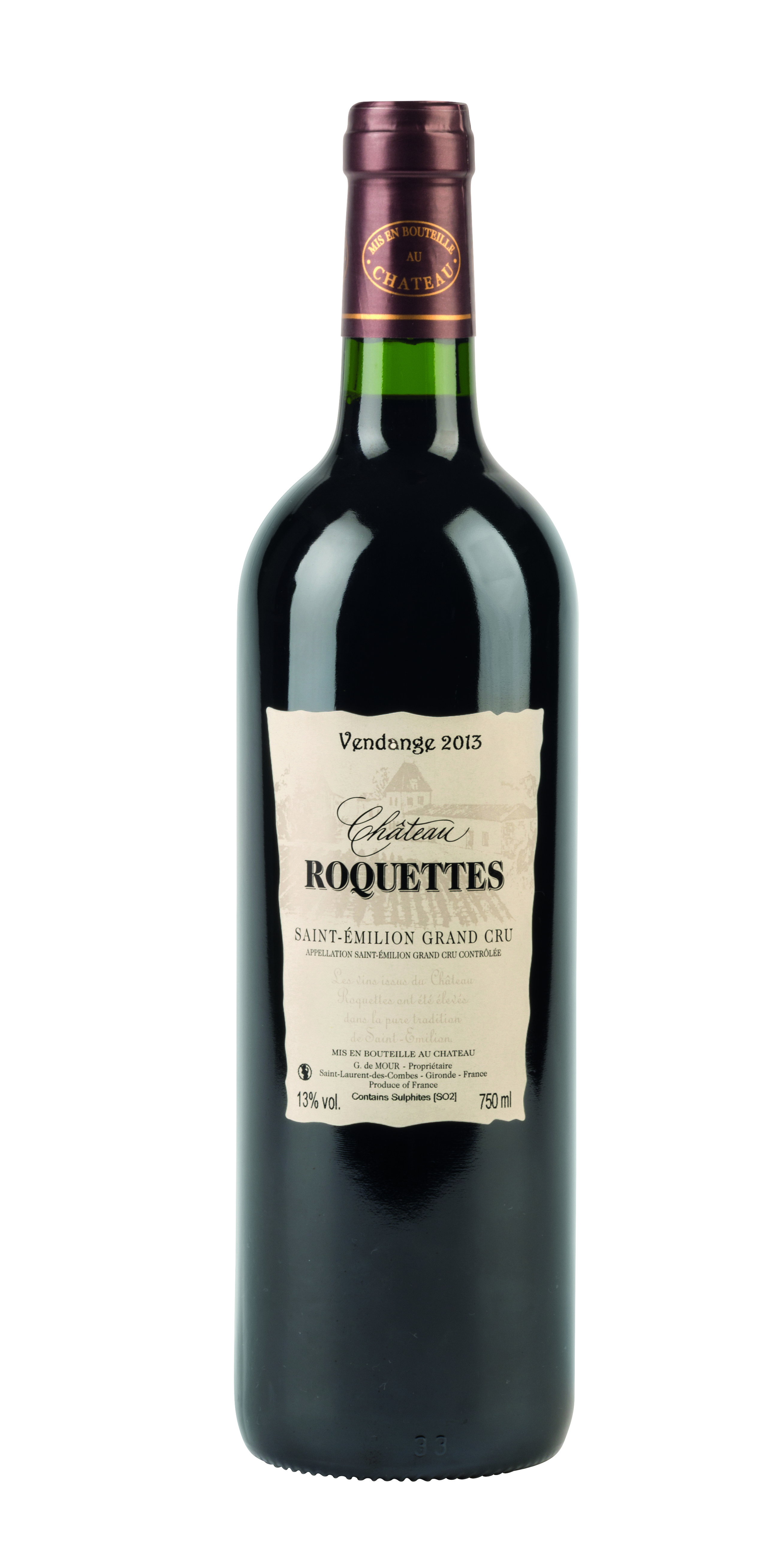 Rotwein CHÂTEAU ROQUETTES – SAINT-ÉMILION 56-1205002