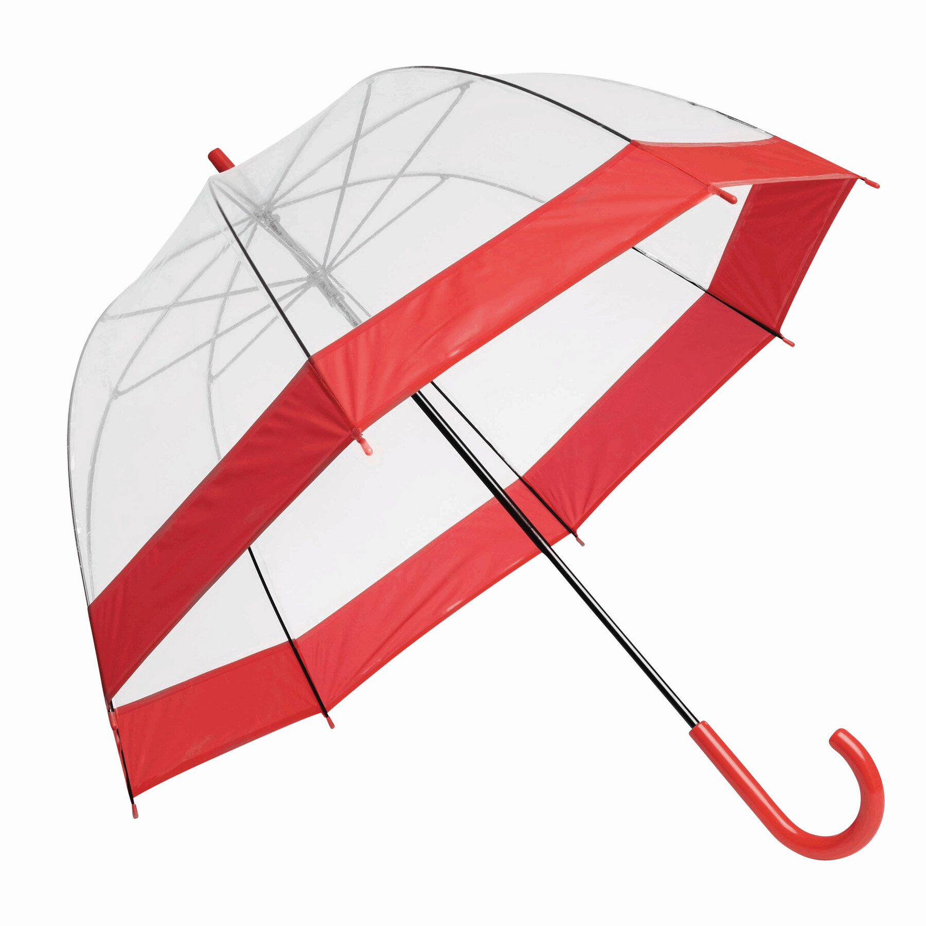 Glockenschirm HONEYMOON, rot, transparent