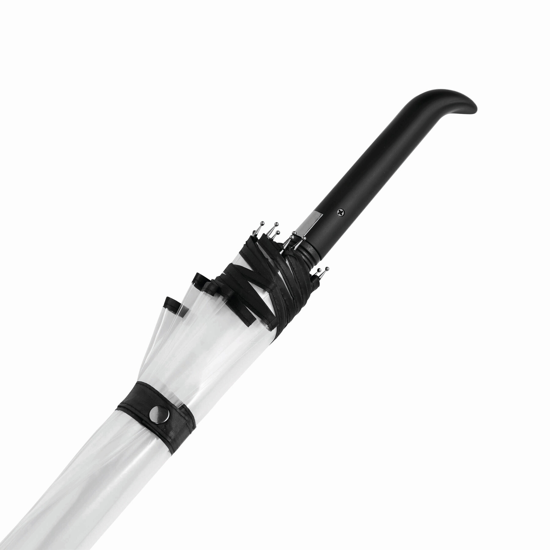 Automatischer Windproof-Stockschirm VIP, schwarz, transparent