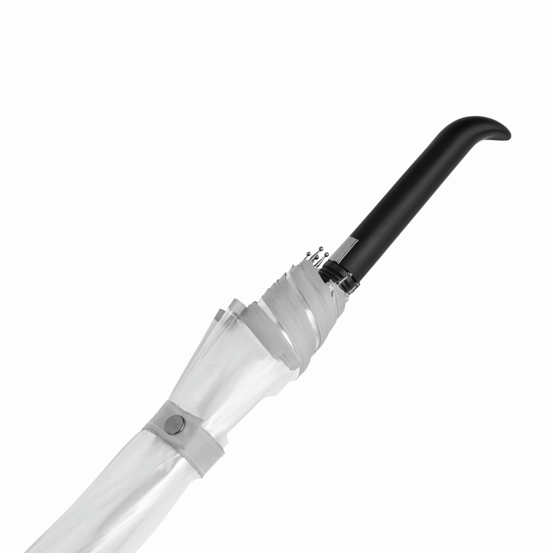 Automatischer Windproof-Stockschirm VIP, transparent, weiß