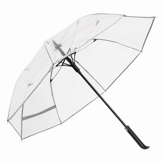 Automatischer Windproof-Stockschirm VIP, transparent, weiß
