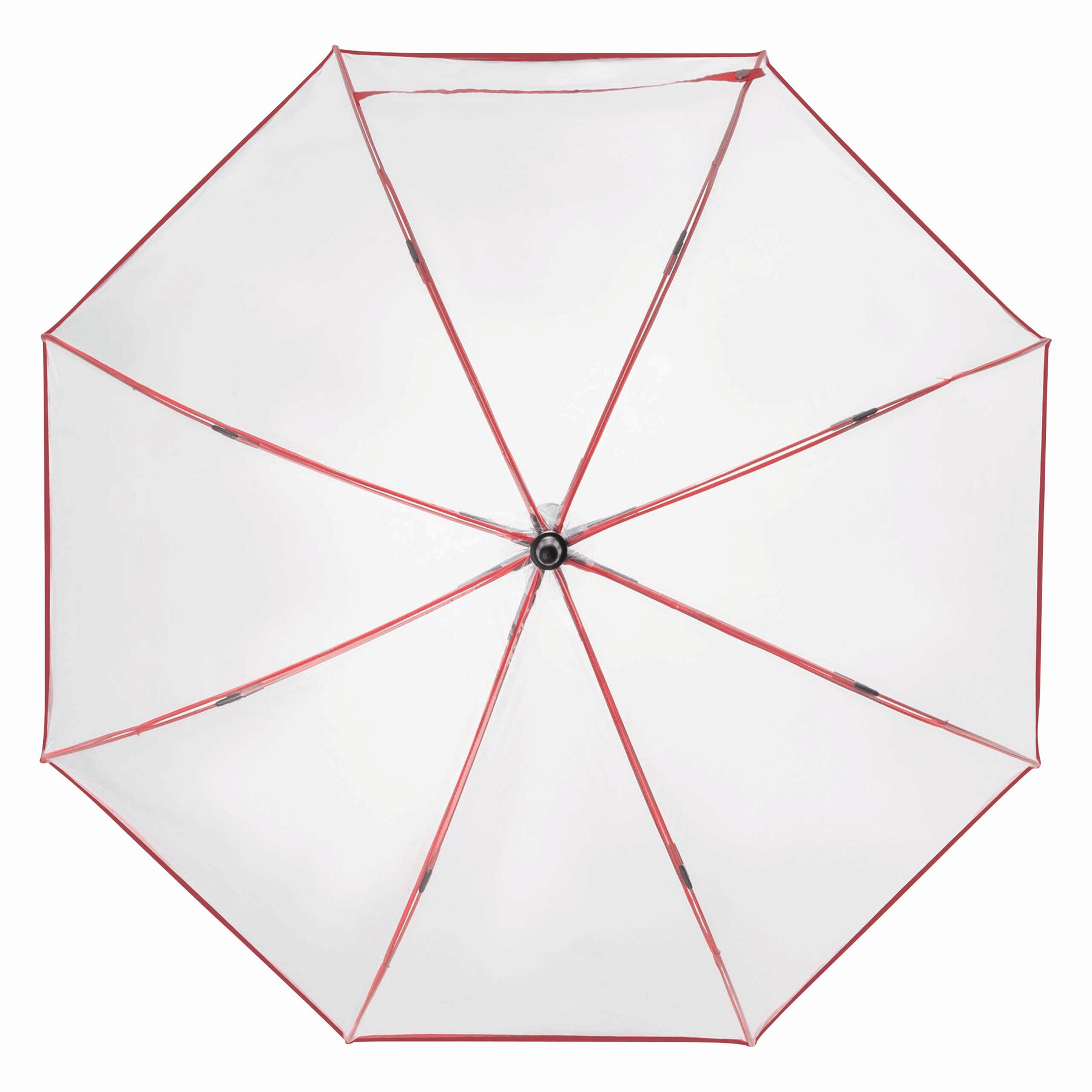 Automatischer Windproof-Stockschirm VIP, rot, transparent