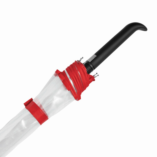 Automatischer Windproof-Stockschirm VIP, rot, transparent