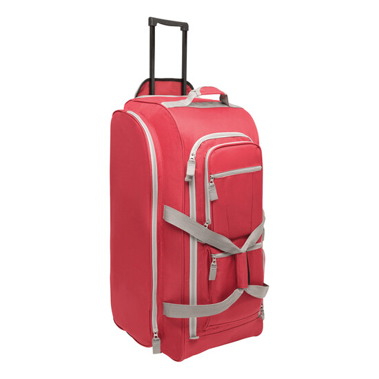 Trolley-Reisetasche 9P, grau, rot