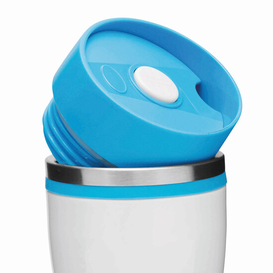 Isolierbecher ARABICA, hellblau, weiß