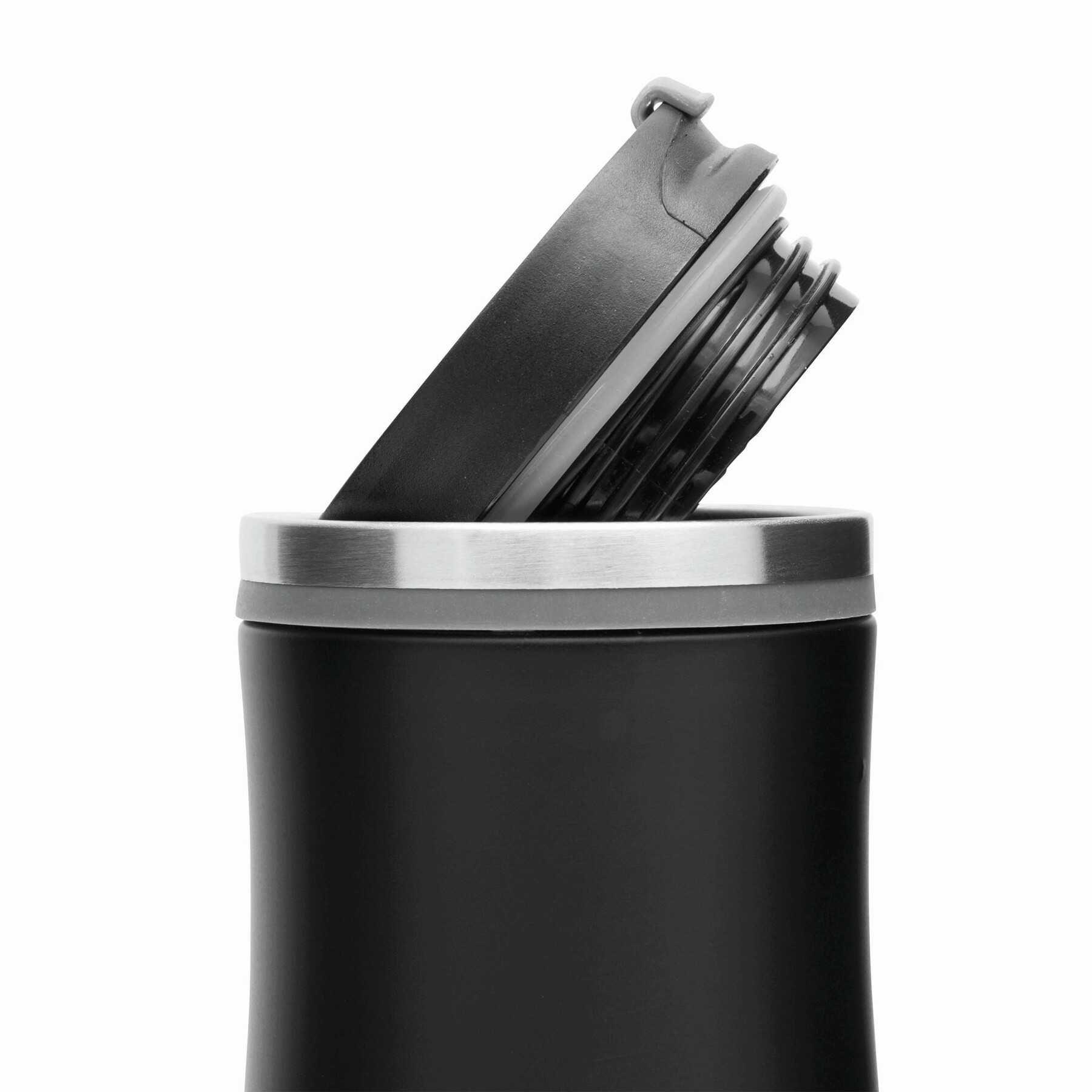 Isolierbecher DARK CREMA, grau, schwarz