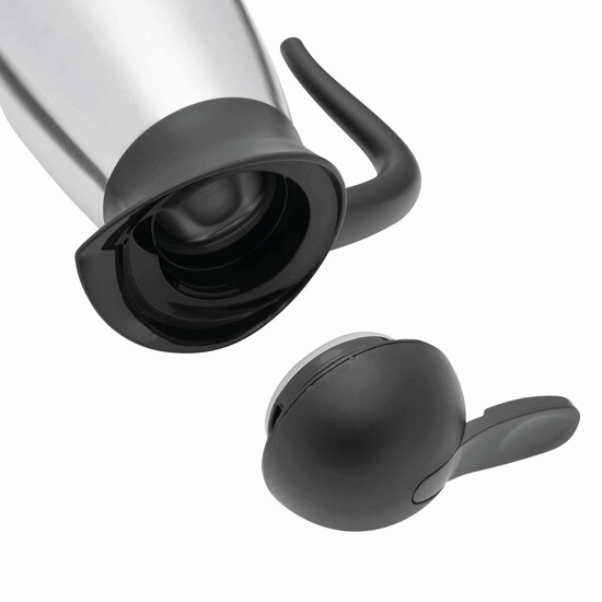 Edelstahl-Vakuum Isolierkanne AWAKE, schwarz, silber