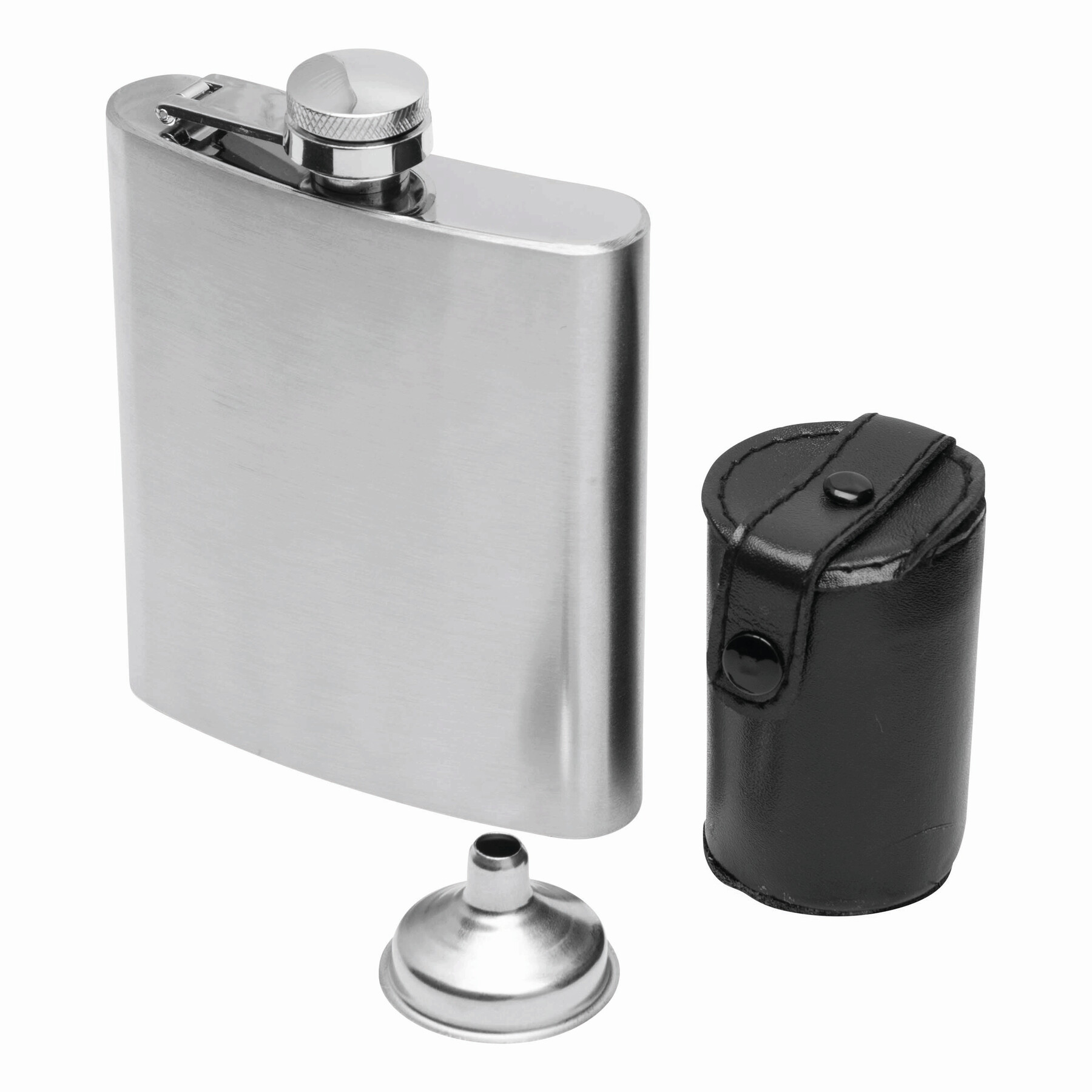 Flachmann-Set GENTLEMAN, schwarz, silber