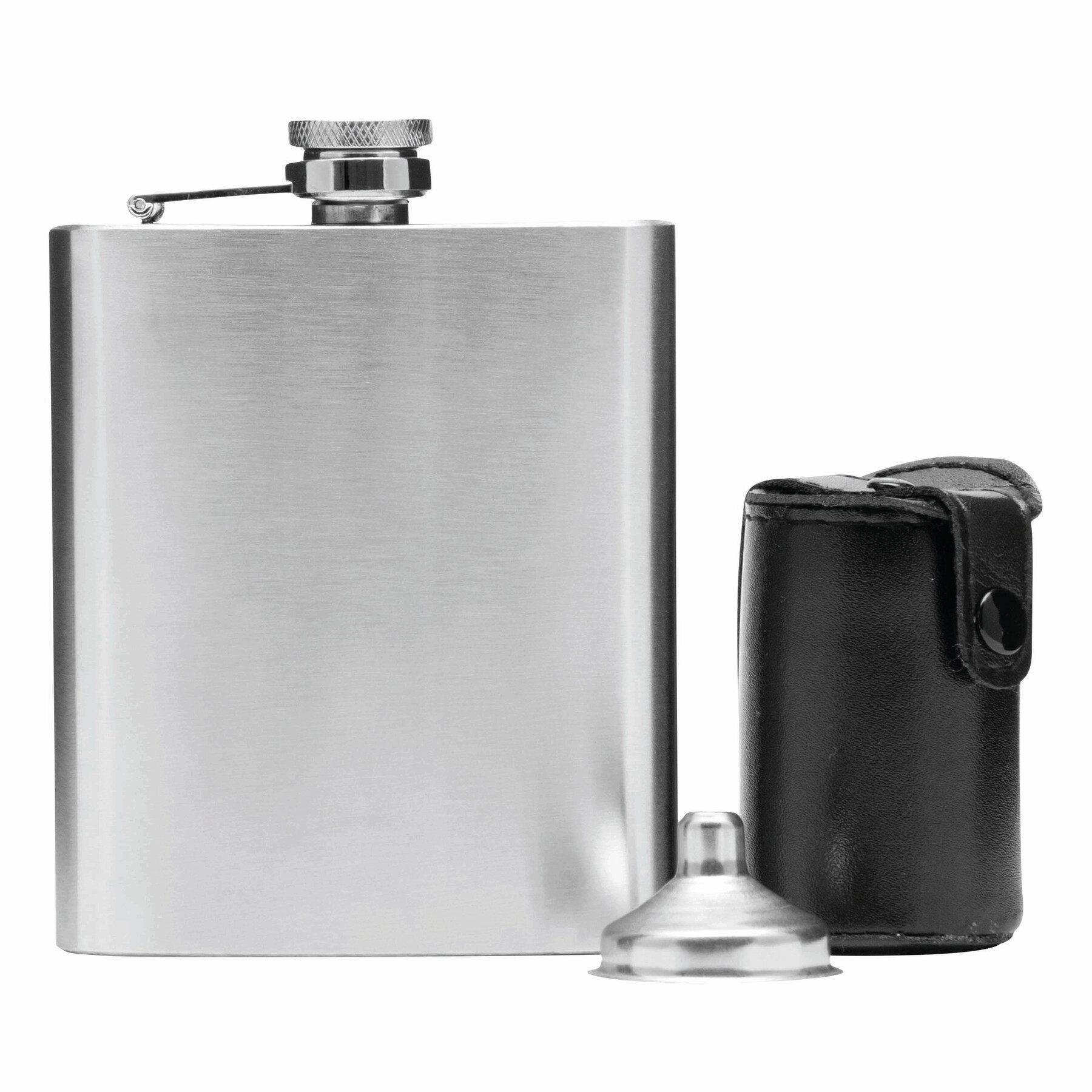 Flachmann-Set GENTLEMAN, schwarz, silber