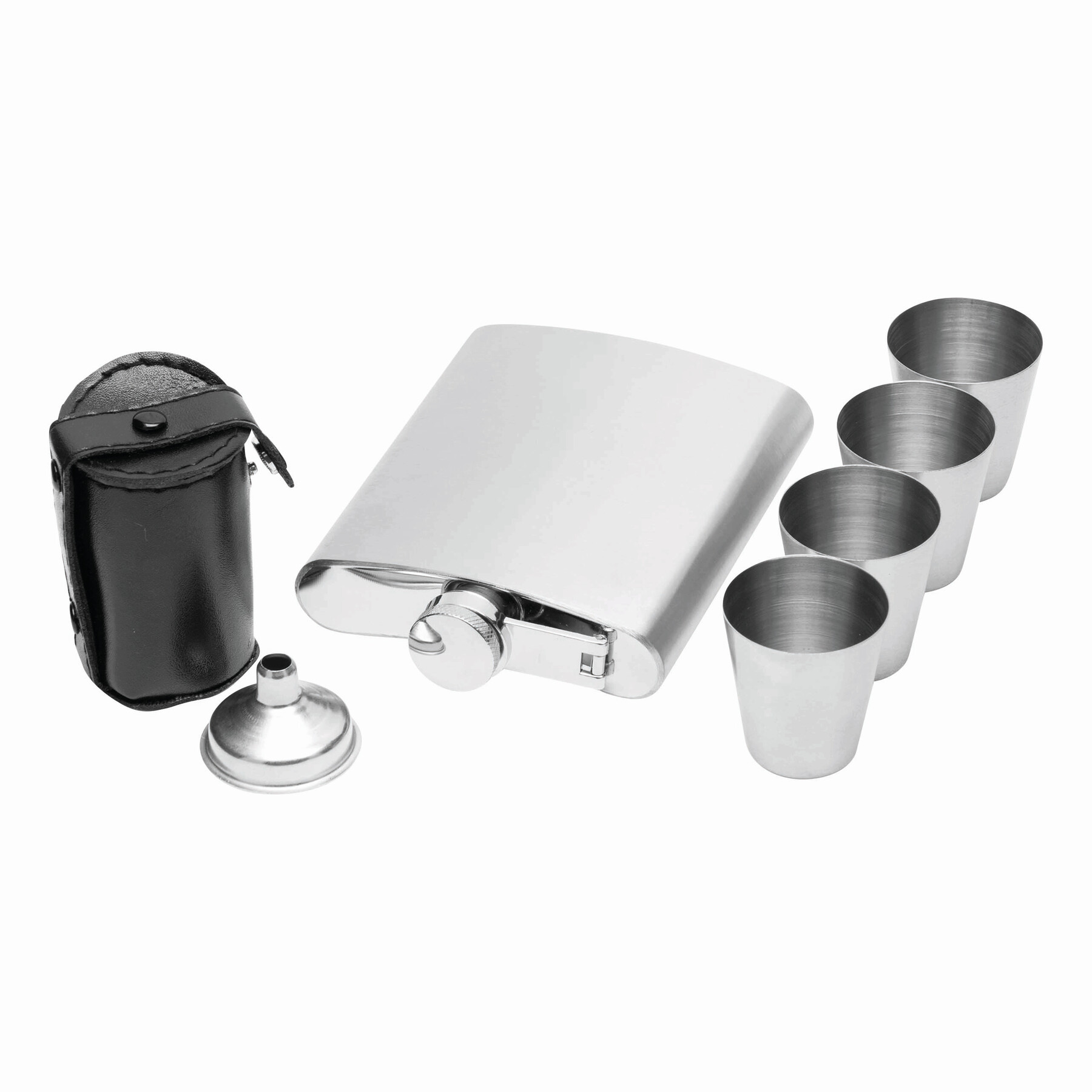 Flachmann-Set GENTLEMAN, schwarz, silber