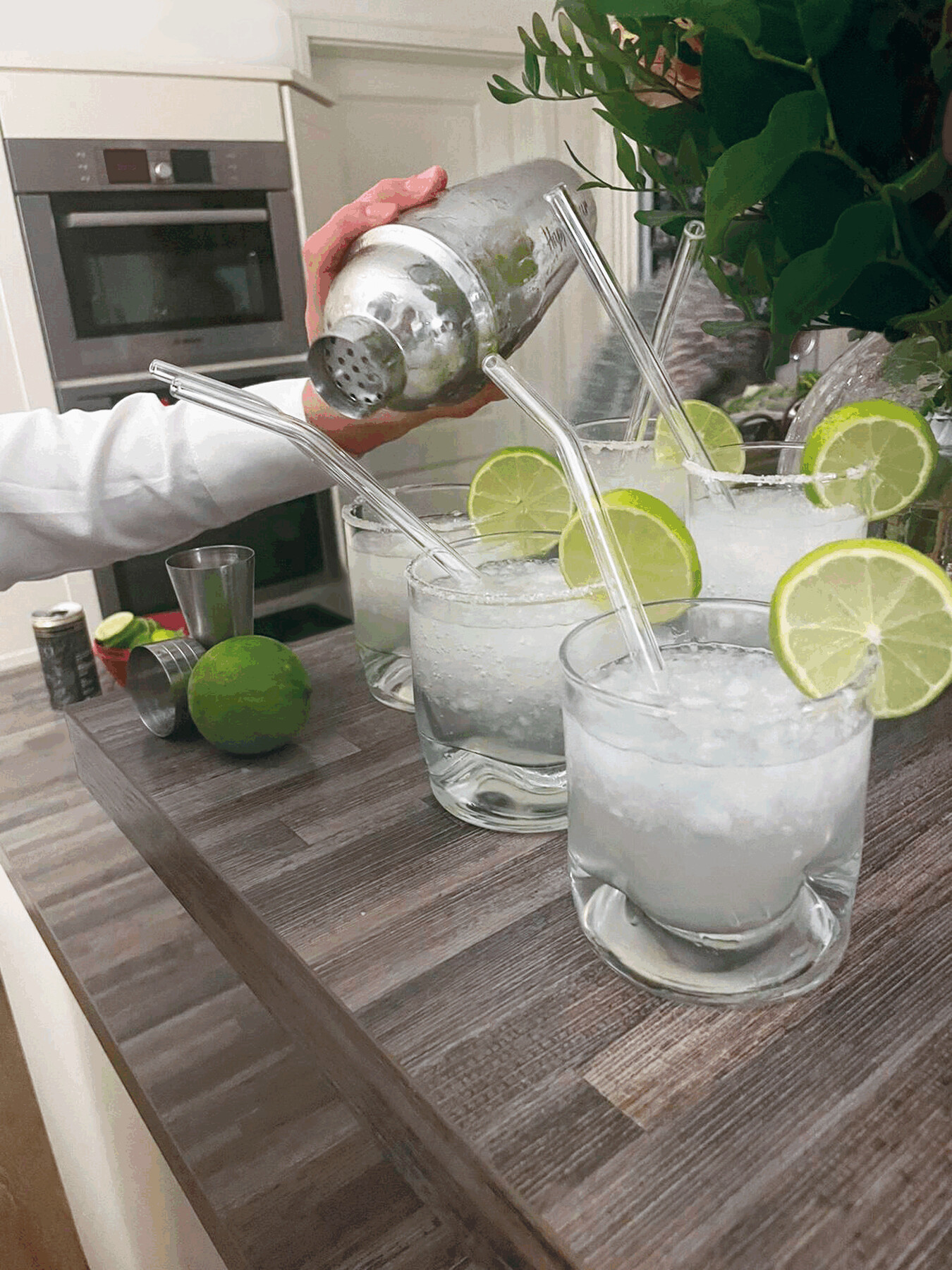 Glas-Strohhalm Set DRINK TOGETHER, transparent