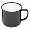 Emaille Becher RETRO CUP, schwarz, weiß