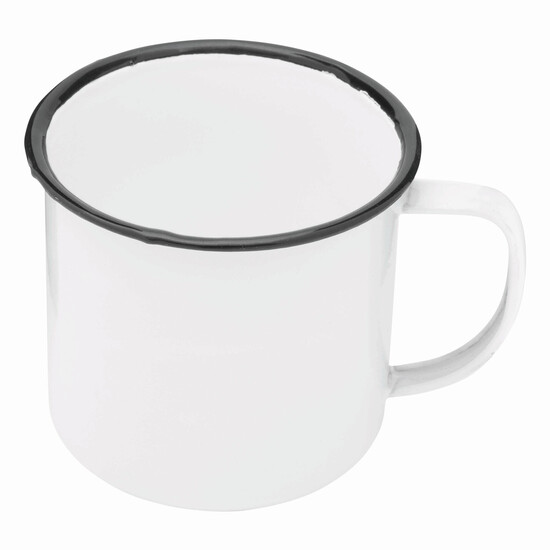 Emaille Becher RETRO CUP, weiß