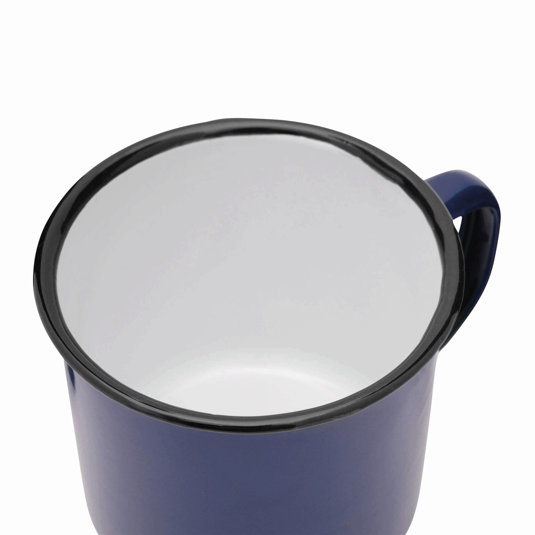 Emaille Becher RETRO CUP, blau, weiß