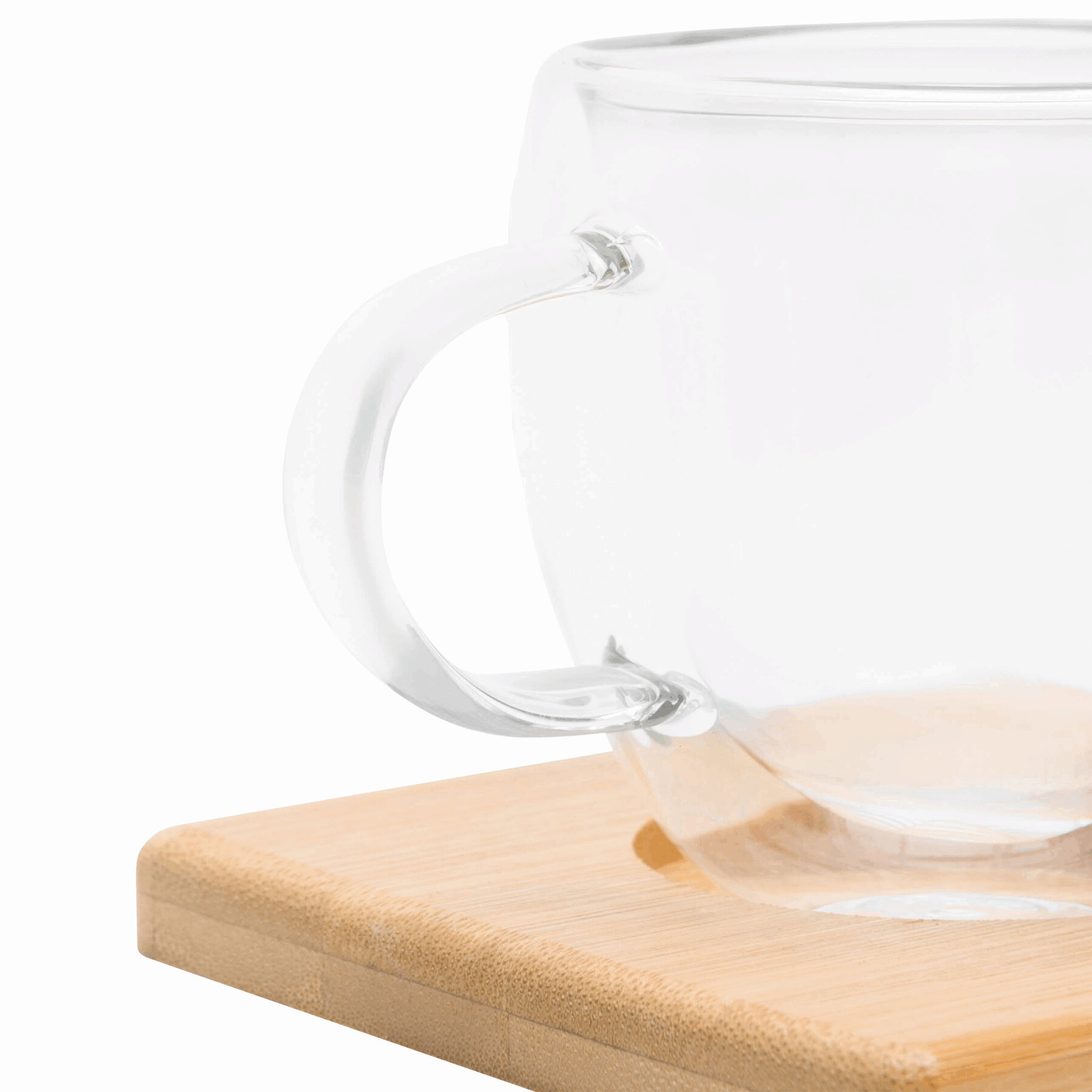 Tassen-Set BAMBOO DUO, braun, transparent