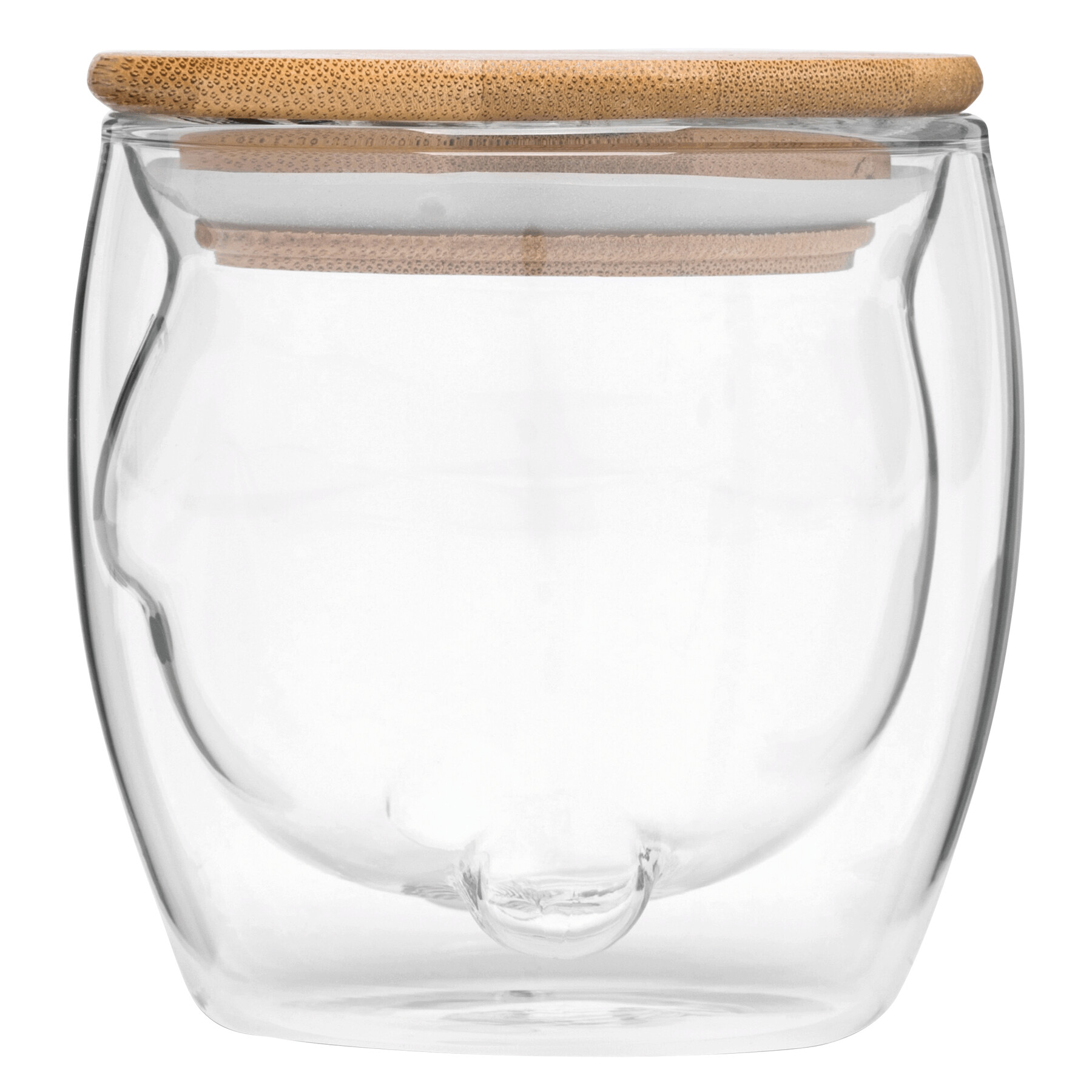 Glas BAMBOO BEAR, braun, transparent