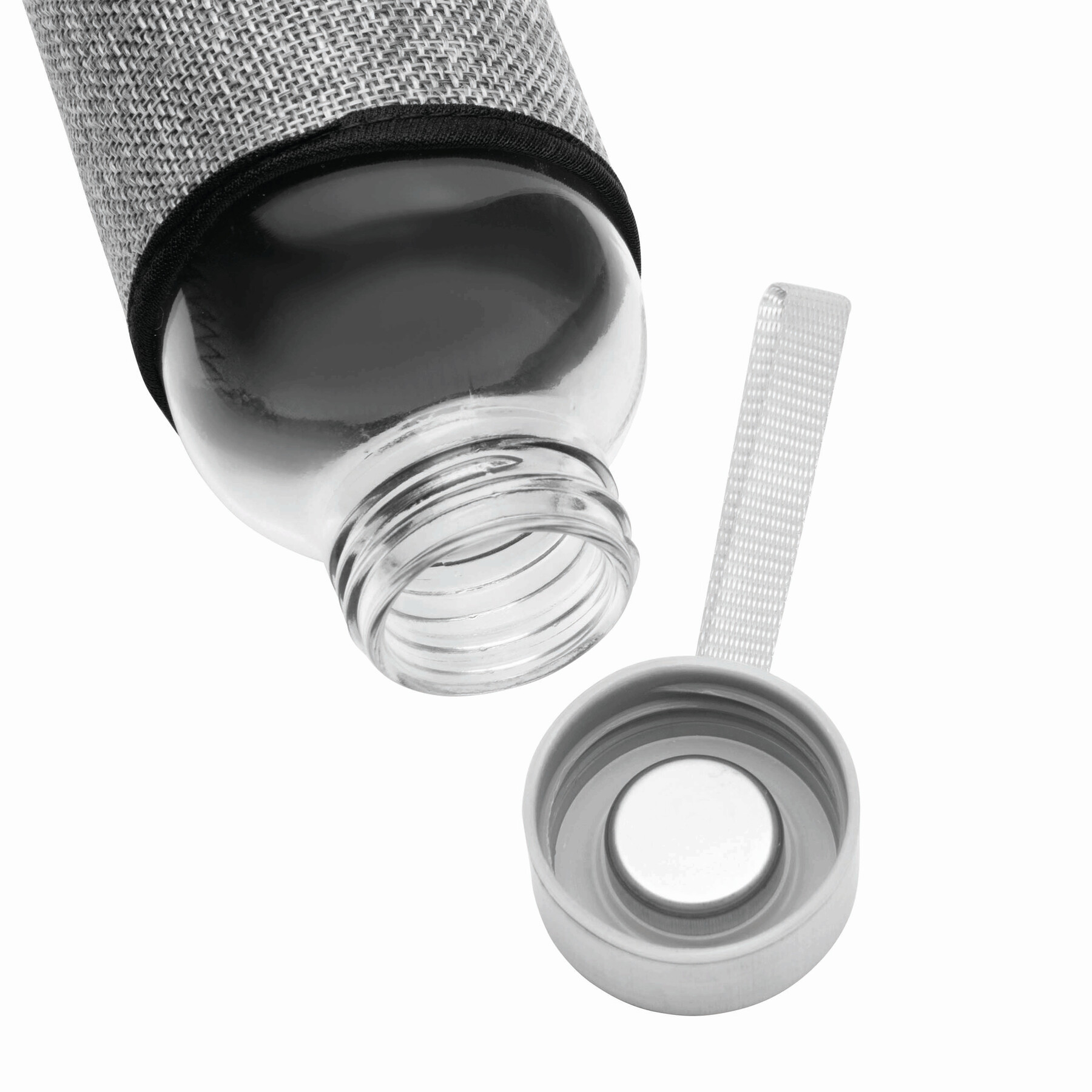 Glas-Trinkflasche TAKE JUTY, grau