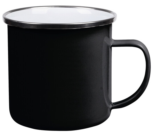 Emaille-Trinkbecher VINTAGE CUP, schwarz