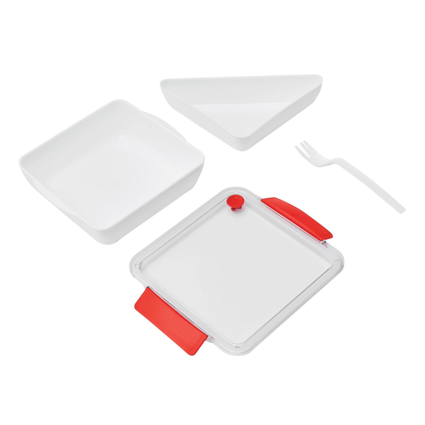 Lunchbox DELICIOUS, rot, weiß