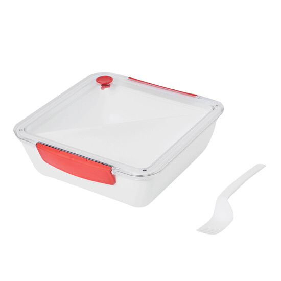 Lunchbox DELICIOUS, rot, weiß