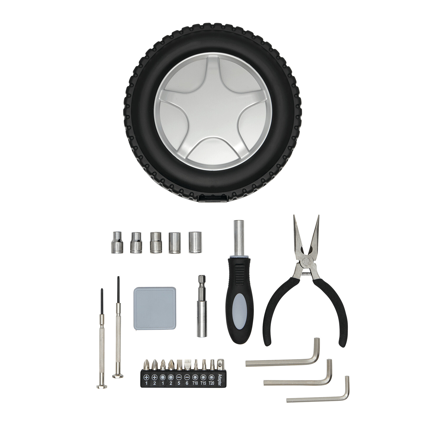 Werkzeug-Set COMPACTY, schwarz, silber