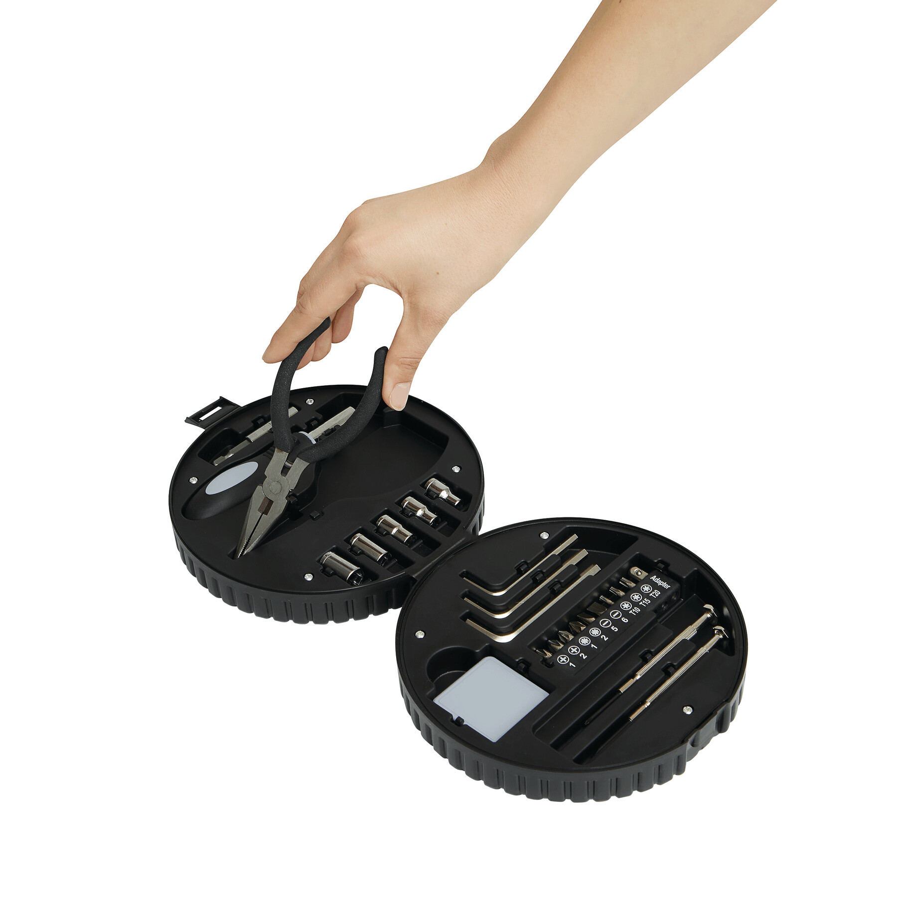 Werkzeug-Set COMPACTY, schwarz, silber