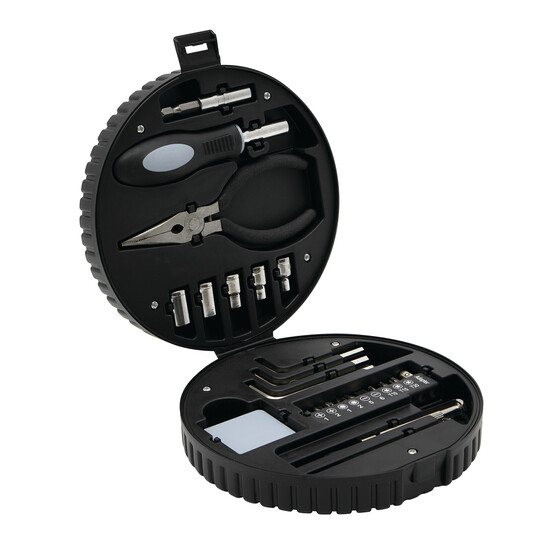 Werkzeug-Set COMPACTY, schwarz, silber