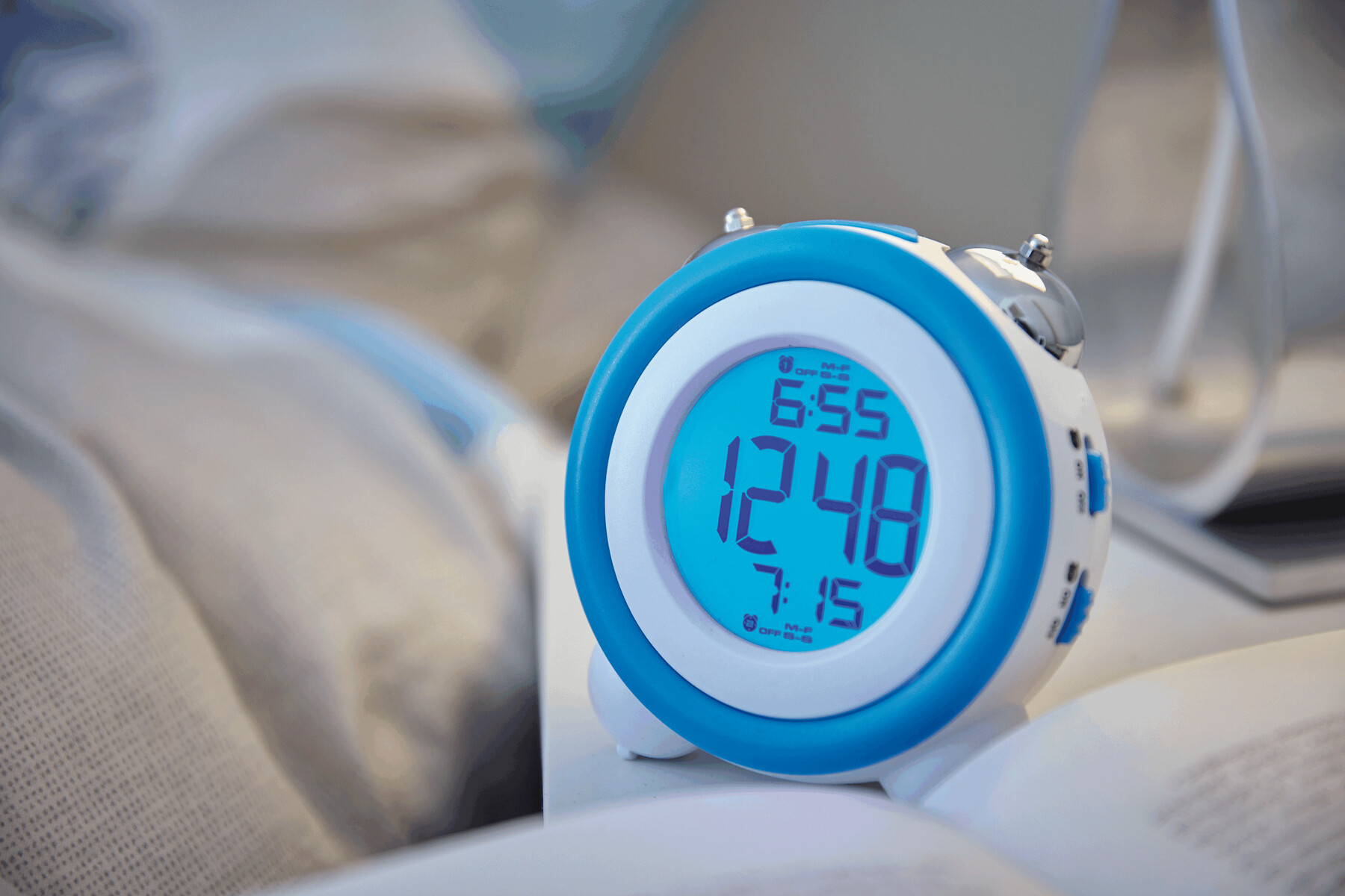 Wecker MODERN RETRO, blau, weiß