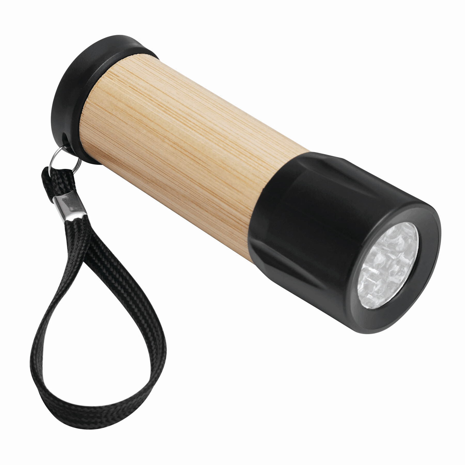 LED Taschenlampe BAMBOO SHINE, braun, schwarz