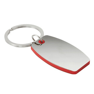 Schlüsselanhänger MIRROR, rot, silber