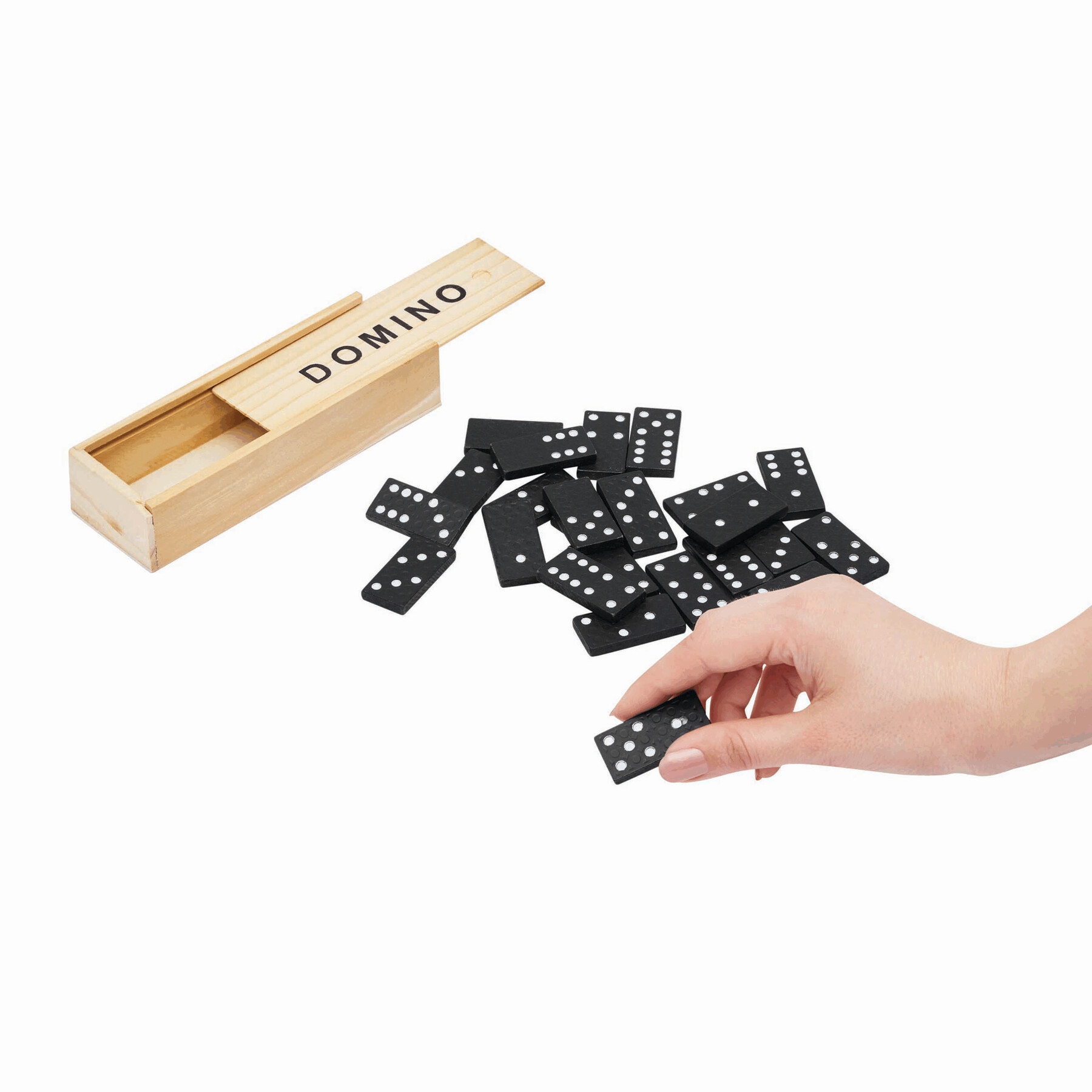 Klassisches Spiel DOMINO, holz, schwarz