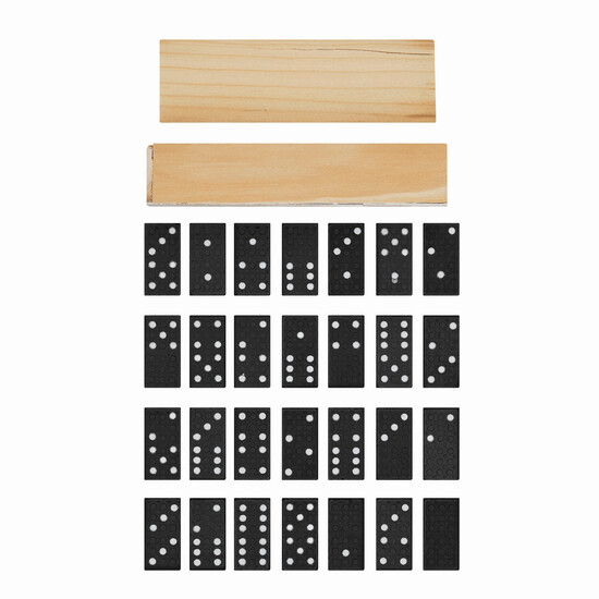 Klassisches Spiel DOMINO, holz, schwarz