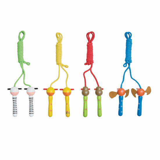 Springseile ANIMAL ANIMATION, 4-fach sortiert, Preis pro Stück, blau, gelb, grün, schwarz, weiß