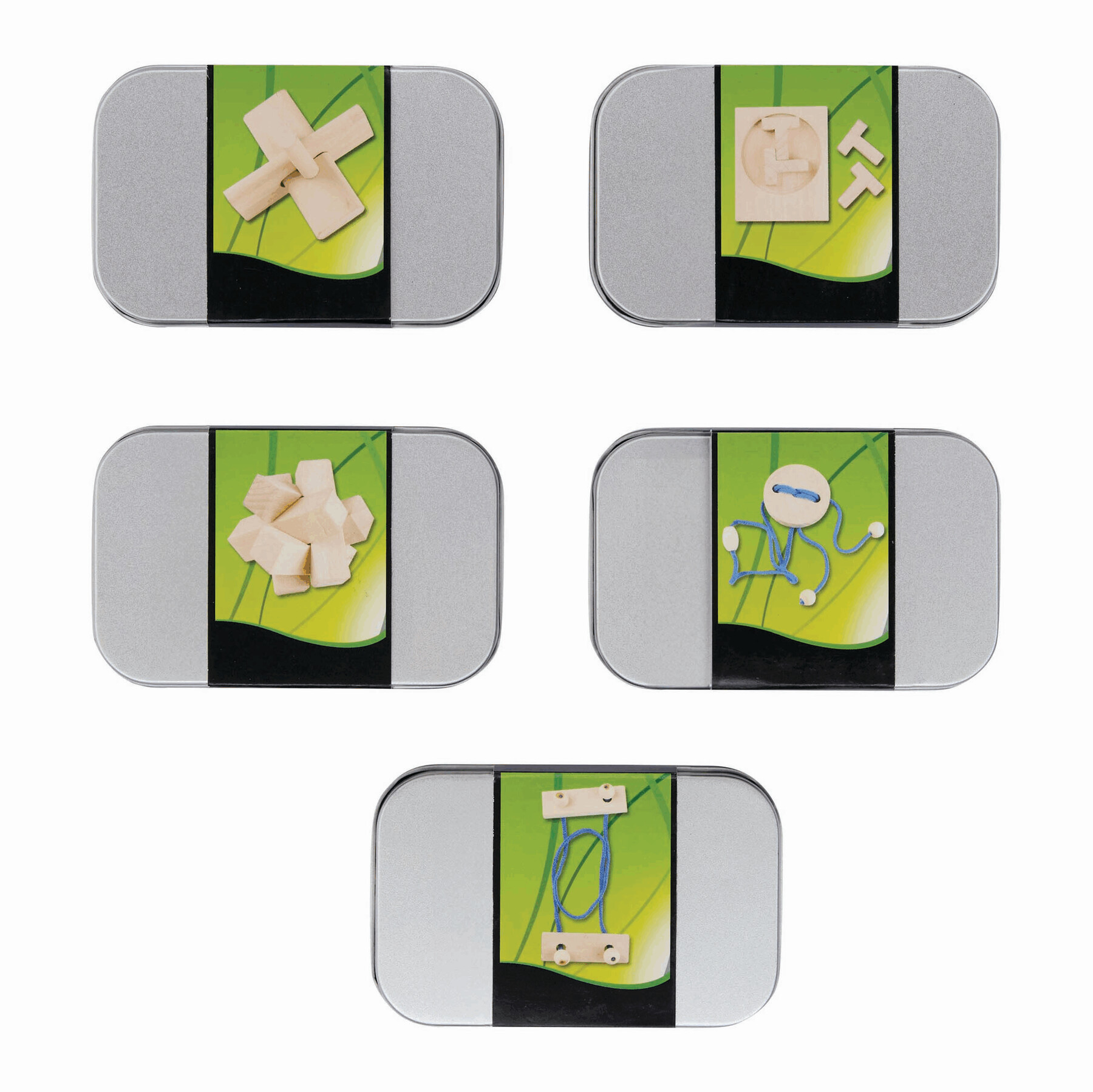 Geschicklichkeitsspiel THINK ABOUT, 5-fach sortiert, silber