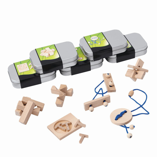 Geschicklichkeitsspiel THINK ABOUT, 5-fach sortiert, silber