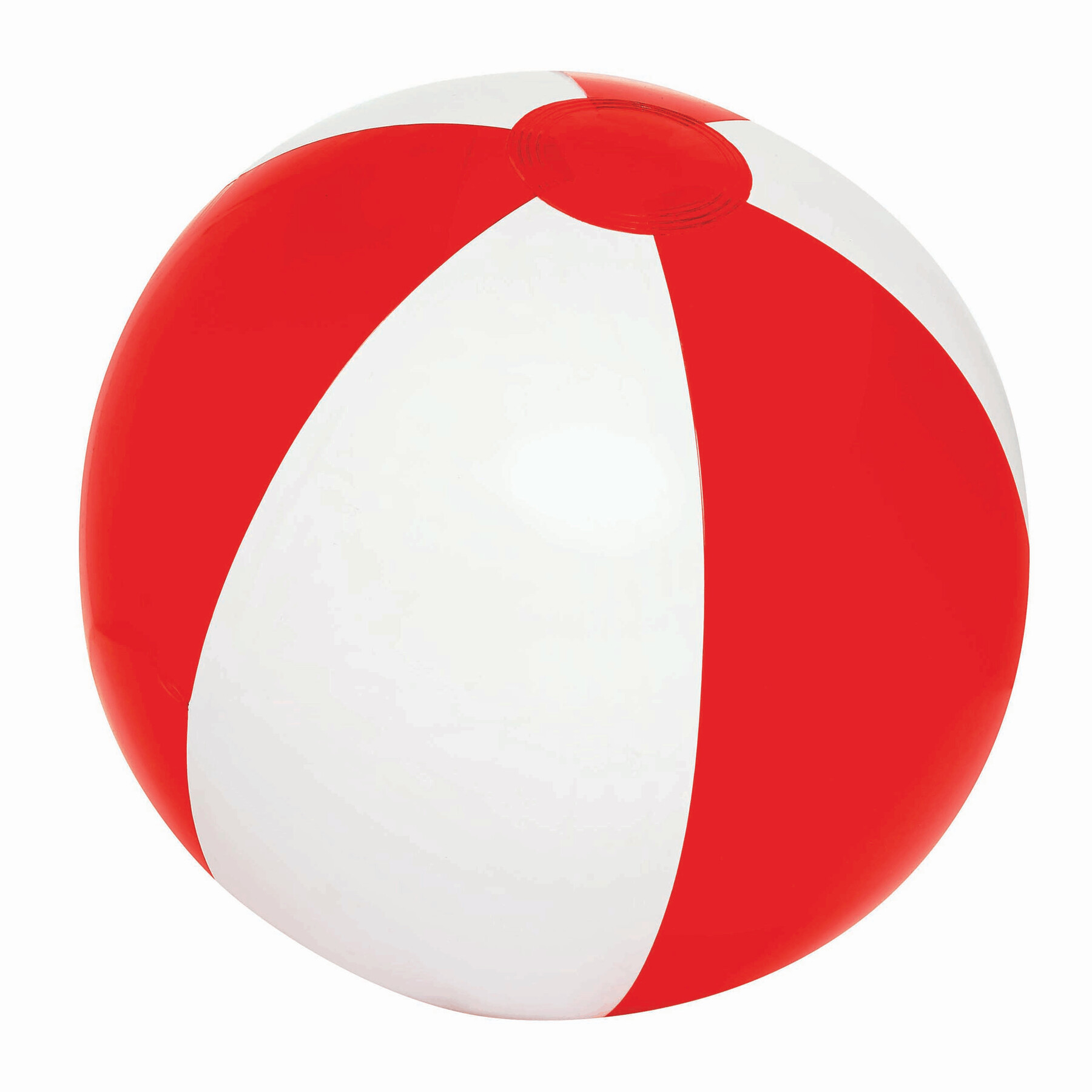 Strandball OCEAN, transparent rot, weiß