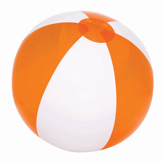 Strandball OCEAN, transparent orange, weiß
