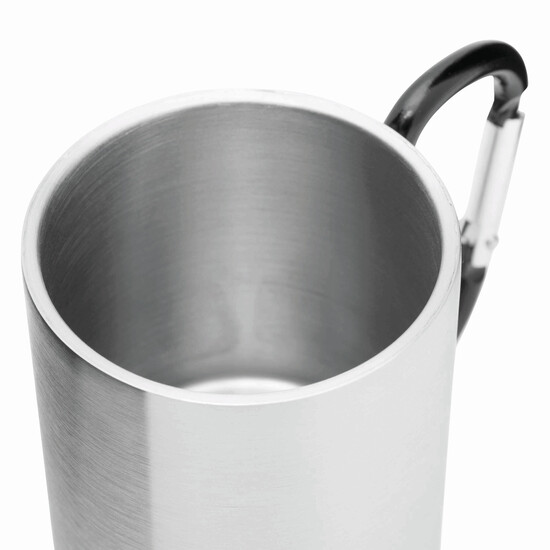 Edelstahl Becher HIKING DAY, schwarz, silber