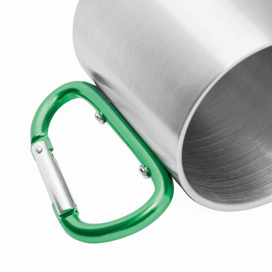 Edelstahl Becher HIKING DAY, grün, silber